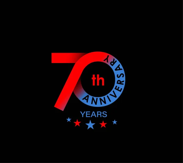 70 años Aniversario Celebración Diseño . — Vector de stock