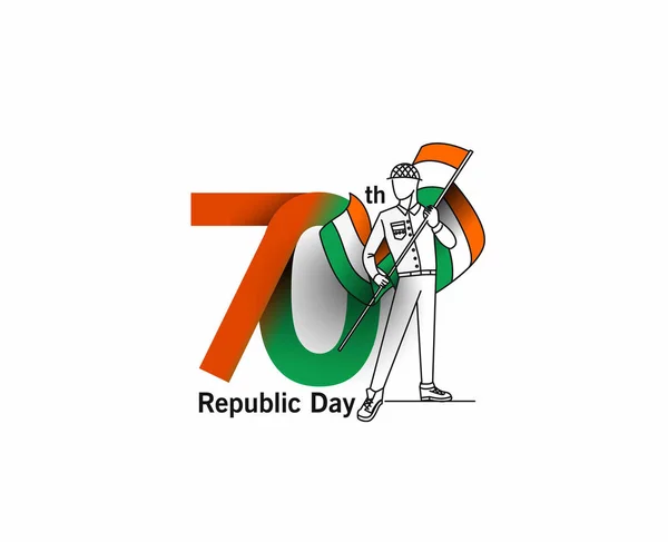 Indian 70th Republic day concept with text 26 January. Vector Il — Stok Vektör