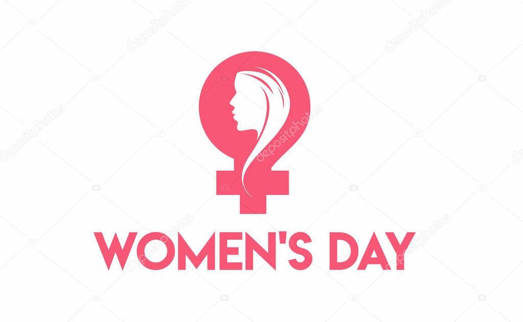 8 march Happy Women's Day Stylish Typography Text. Vector Illust