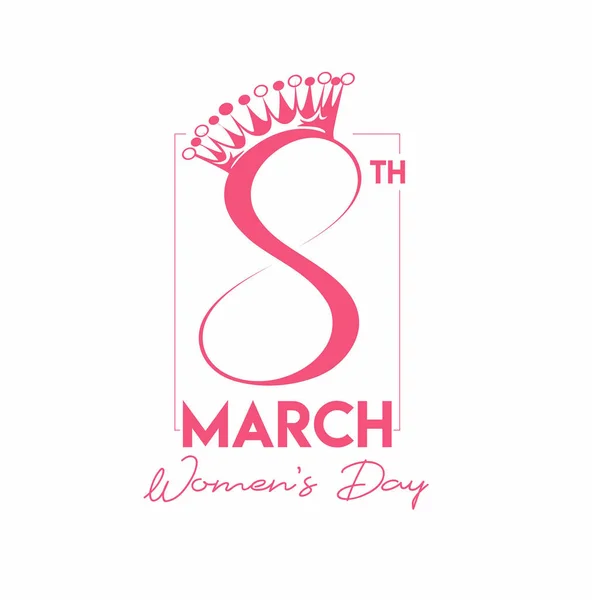 8 березня - Щасливий Жіночий день Типографічний текст. Векторна ілюстрація — стоковий вектор