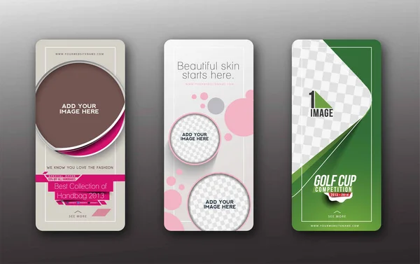 Golf Cup - salon kecantikan & fashion Header & Banner Vector Design . - Stok Vektor