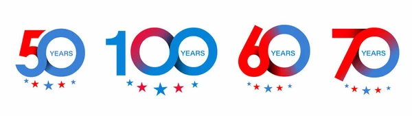 50Th 60Th 70Th 100Th Jubileum Celebration Design — Stockvector