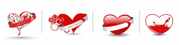 Cœurs Abstraits Pour Saint Valentin Design Vectoriel — Image vectorielle