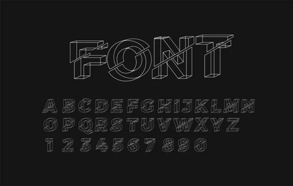 Fonte Alphabet Géométrique Lettres Chiffres Symboles — Image vectorielle