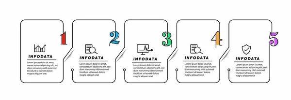 Elementi Design Infografica Aziendale Infochart Moderno Grafico Marketing Grafici Diagrammi — Vettoriale Stock