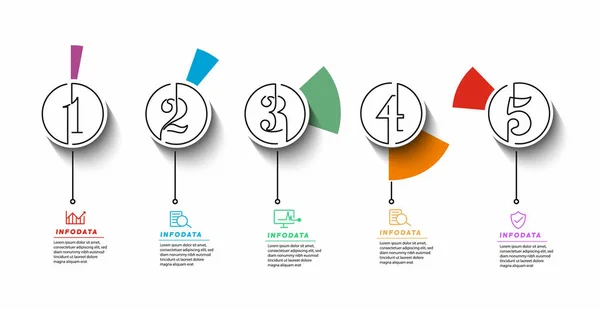 Elementi Design Infografica Aziendale Infochart Moderno Grafico Marketing Grafici Diagrammi — Vettoriale Stock