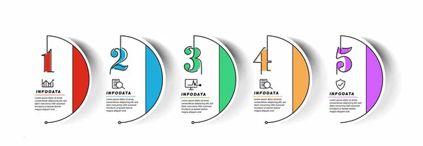 Elementi Design Infografica Aziendale Infochart Moderno Grafico Marketing Grafici Diagrammi — Vettoriale Stock