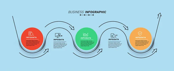 Elementi Design Infografica Aziendale Infochart Moderno Grafico Marketing Grafici Diagrammi — Vettoriale Stock