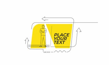 Düz doğrusal kriket oyuncusu, yaratıcı afiş, kaydırma, çıkartma, rozet, fiyat etiketi, poster.