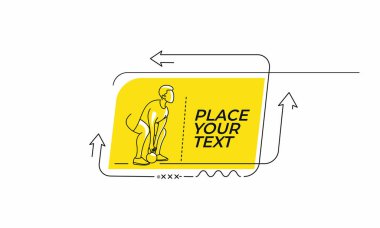 Düz doğrusal Vücut Geliştirme Spor ve etkinlik afişi, kaydırma, çıkartma, rozet, fiyat etiketi, poster.