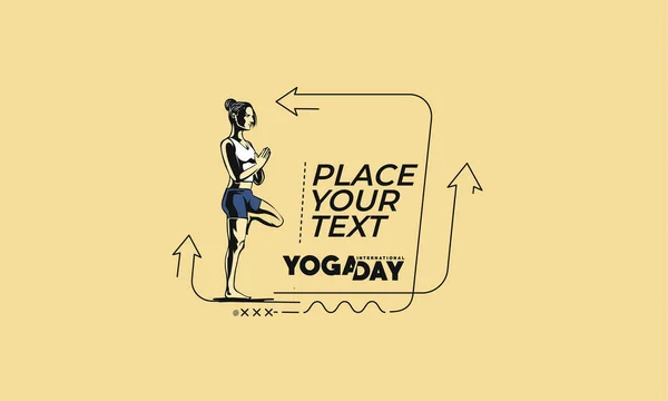 Bannière Yoga Défilement Autocollant Badge Étiquette Prix Poster — Image vectorielle