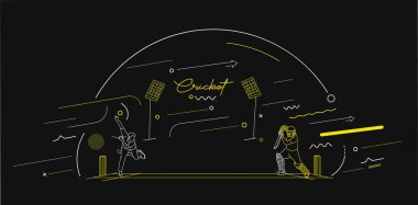 Cricket Yatay Sancak Vurucu Şampiyonası arka planı. Kapak, poster, şablon, broşür, dekore edilmiş, broşür, afiş için kullan.
