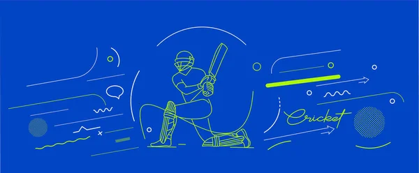 Κρίκετ Οριζόντια Banner Batsman Πρωτάθλημα Υπόβαθρο Χρήση Για Εξώφυλλο Αφίσα — Διανυσματικό Αρχείο