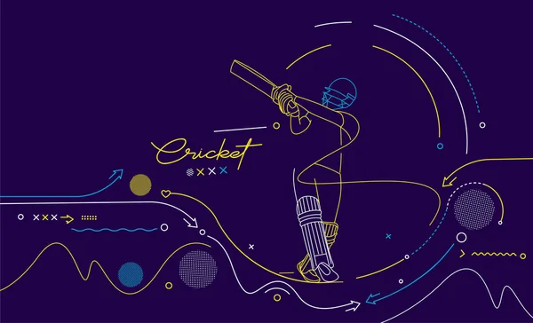Grillo Bandiera Orizzontale Batsman Campionato Sfondo Utilizzare Copertina Poster Modello — Vettoriale Stock