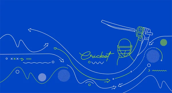 Cricket Bandera Horizontal Bateador Fondo Del Campeonato Uso Para Cubierta — Vector de stock