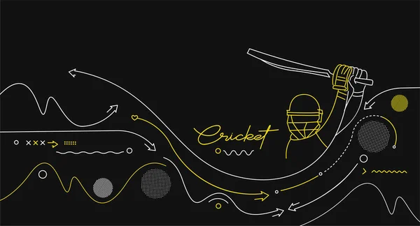 Cricket Yatay Sancak Vurucu Şampiyonası Arka Planı Kapak Poster Şablon — Stok Vektör