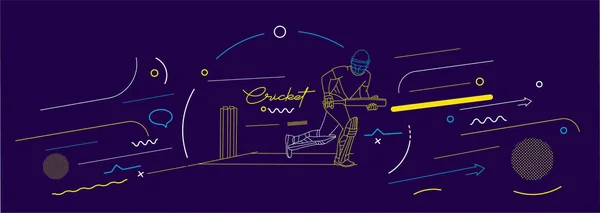 Κρίκετ Οριζόντια Banner Batsman Πρωτάθλημα Υπόβαθρο Χρήση Για Εξώφυλλο Αφίσα — Διανυσματικό Αρχείο