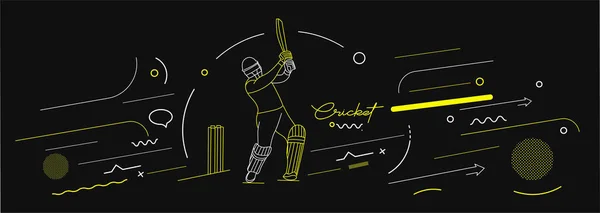 Grillo Bandiera Orizzontale Batsman Campionato Sfondo Utilizzare Copertina Poster Modello — Vettoriale Stock