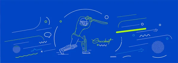 Cricket Bandera Horizontal Bateador Fondo Del Campeonato Uso Para Cubierta — Vector de stock