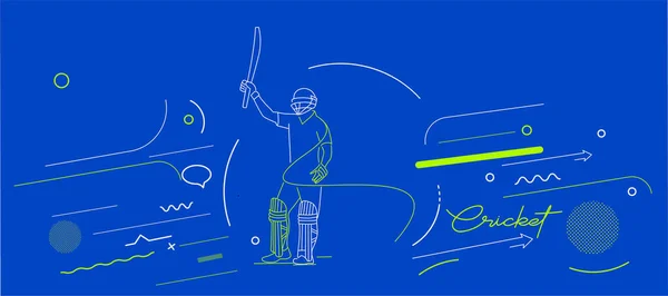 Kriket Horizontální Prapor Pálkař Mistrovství Pozadí Použít Obálku Plakát Šablonu — Stockový vektor