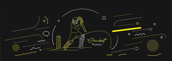 Cricket Bandera Horizontal Bateador Fondo Del Campeonato Uso Para Cubierta — Vector de stock