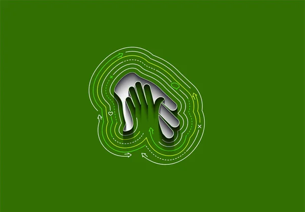 Symbole Centre Aide Avec Illustration Vectorielle Motif Ligne Colorée Plate — Image vectorielle
