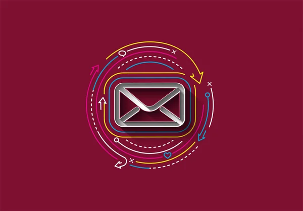 Abstrakte Bunte Linienmuster Design Mail Symbol Web Design Element — Stockvektor