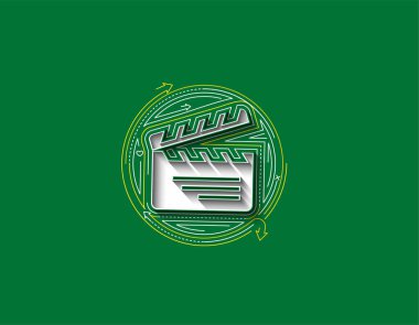 Film Yapıcı - çırpıcı tahtası, soyut vektör arkaplanı üzerinde izole edilmiş