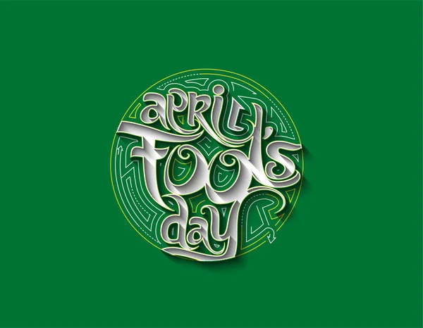 April Dwazen Dag Calligraphic Style Tekst Creatief Idee Poster Vector — Stockvector