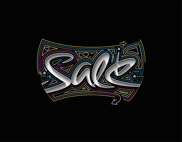 Vente Calligraphie Style Texte Shopping Affiche Vectorielle Illustration Design — Image vectorielle