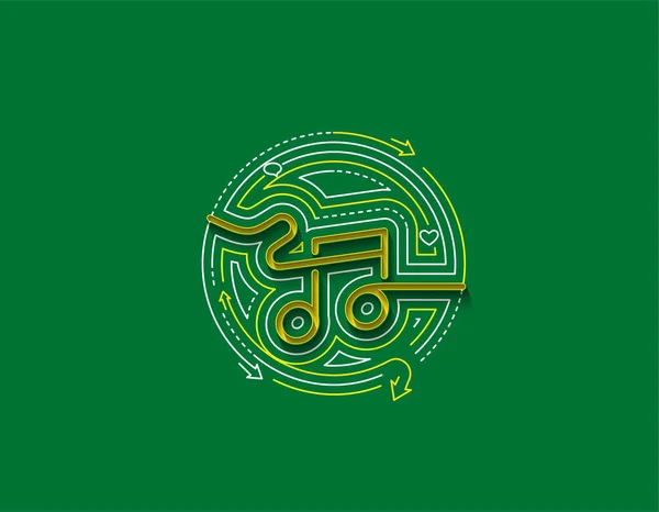 Soyut Müzik Notaları Pankart Tasarımı Düz Çizgi Sanat Vektörü Illüstrasyonu — Stok Vektör