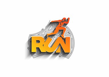 Spor ve aktivite adam koşucu koşucu izole çizgi sanat çizim, Vektör İllüstrasyon çalışan.