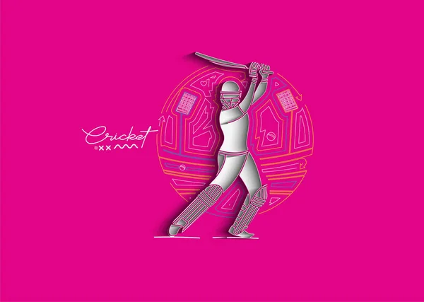 Cricket Banner Batsman Championship Background Utilisez Pour Couverture Affiche Modèle — Image vectorielle