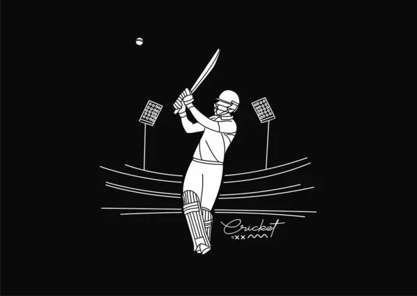 Cricket Banner Batsman Campionato Sfondo Utilizzare Copertina Poster Modello Brochure — Vettoriale Stock