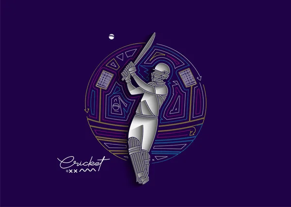 Cricket Banner Bateador Fondo Del Campeonato Uso Para Cubierta Cartel — Vector de stock