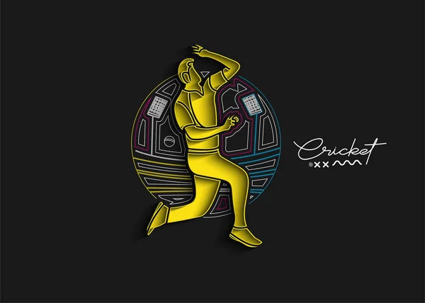 Bowler Bowling Esportes Campeonato Críquete Design Arte Linha Ilustração Vetorial —  Vetores de Stock