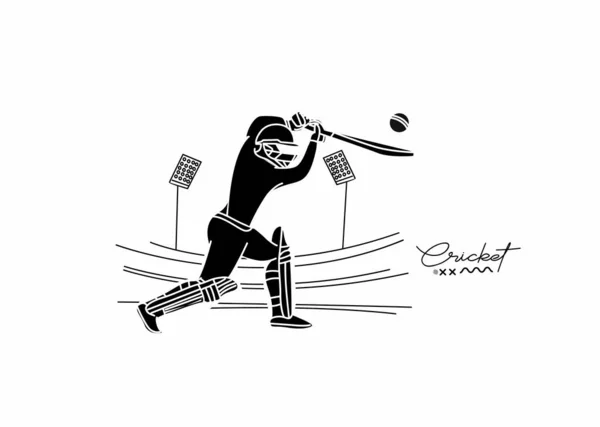 Cricket Banner Batsman Championship Background Utilisez Pour Couverture Affiche Modèle — Image vectorielle