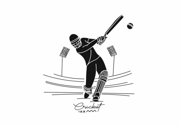 Cricket Banner Batedor Fundo Campeonato Use Para Capa Cartaz Modelo —  Vetores de Stock