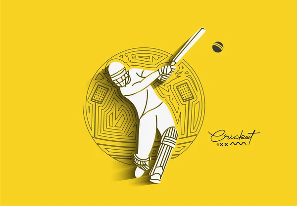 Cricket Banner Batedor Fundo Campeonato Use Para Capa Cartaz Modelo — Vetor de Stock