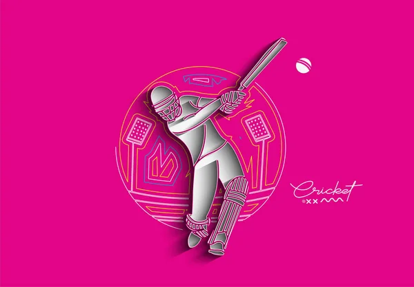 Cricket Banner Bateador Fondo Del Campeonato Uso Para Cubierta Cartel — Archivo Imágenes Vectoriales