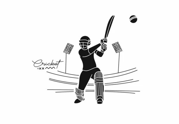 Cricket Banner Batsman Championship Background Utilisez Pour Couverture Affiche Modèle — Image vectorielle