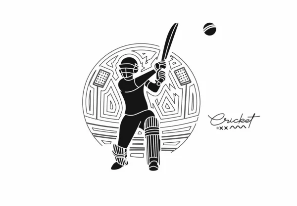 Cricket Banner Bateador Fondo Del Campeonato Uso Para Cubierta Cartel — Archivo Imágenes Vectoriales
