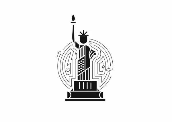Statua Statua Della Libertà Degli Stati Uniti Illustrazione Vettoriale America — Vettoriale Stock