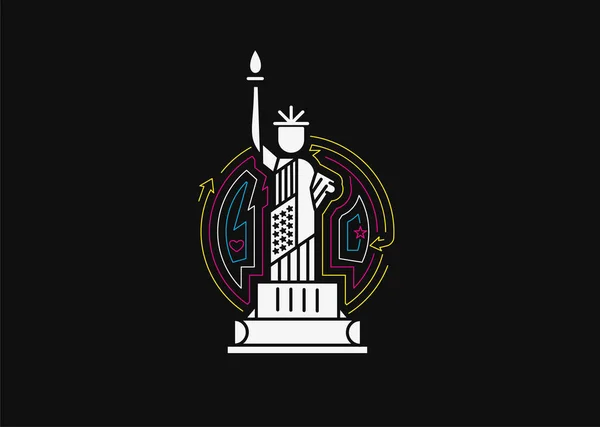 Statue Liberty Landmark Патріотична Америка Векторна Ілюстрація — стоковий вектор