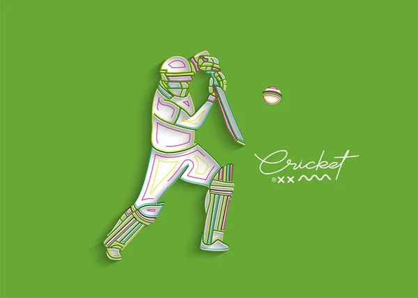 Absztrakt Háttér Batsman Játszik Krikett Bajnokság Háttér Használata Borító Poszter — Stock Vector