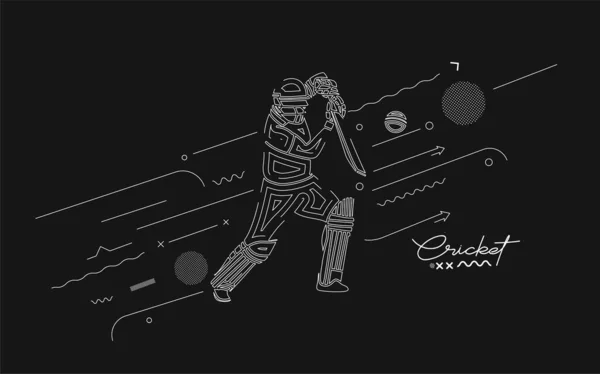 Abstraktní Pozadí Pálkař Hraje Kriket Mistrovství Pozadí Použít Obálku Plakát — Stockový vektor