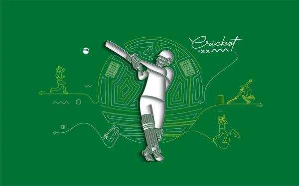 Kriket Flaması Vurucu Şampiyonluğu Geçmişi Kapak Poster Şablon Broşür Dekore — Stok Vektör