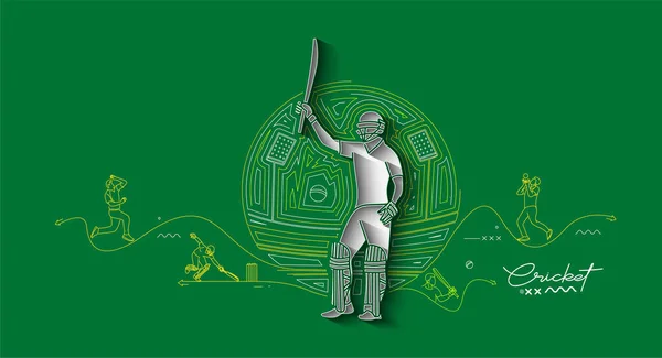 Концепція Батман Грає Крикет Піднімає Свою Кажан Після Заробив Повний — стоковий вектор