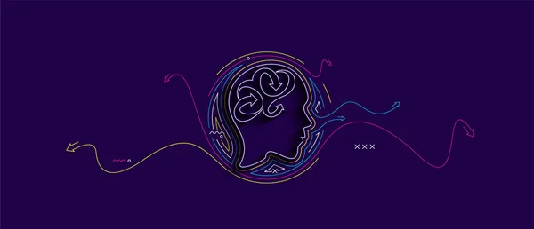 Símbolo Del Cerebro Creativo Diseño Abstracto Vectorial Aislado — Vector de stock