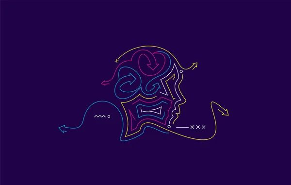 Símbolo Del Cerebro Creativo Diseño Abstracto Vectorial Aislado — Vector de stock